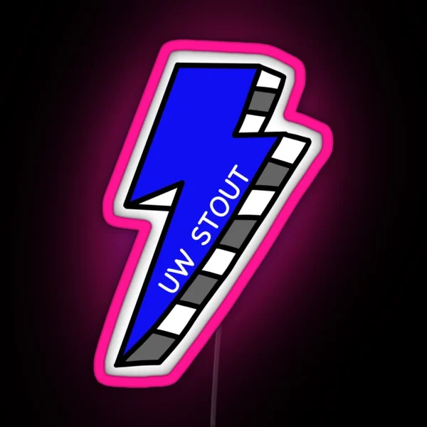 UW Stout Lightning RGB Neon Sign