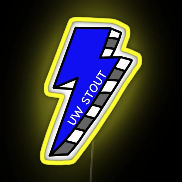 UW Stout Lightning RGB Neon Sign