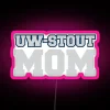 UW Stout Mom RGB neon light art display canvas panel