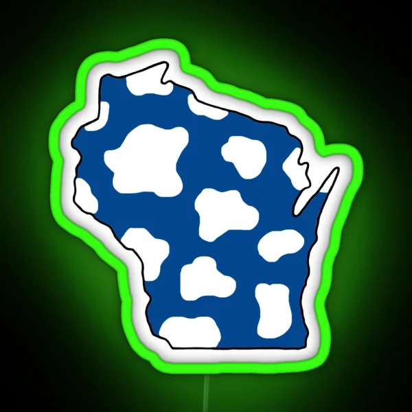 UW Stout Pattern Wisconsin RGB Neon Sign