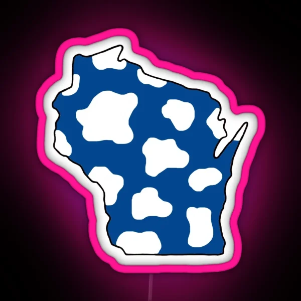 UW Stout Pattern Wisconsin RGB Neon Sign