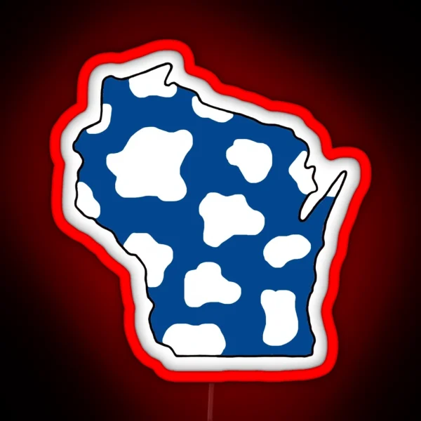 UW Stout Pattern Wisconsin RGB Neon Sign
