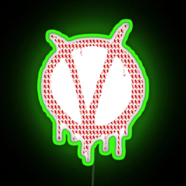 V For Vendetta V S Sign RGB Neon Sign