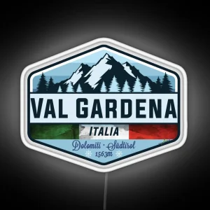 Val Gardena Italy Italia Ski Skiing Led Led RGB Neon Sign