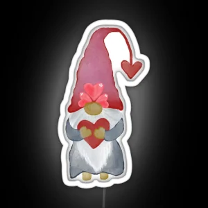 Valentine Gnomes Watercolor Clipart RGB Neon Sign