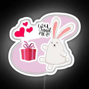 Valentine Rabbit Led Giving RGB Neon Sign
