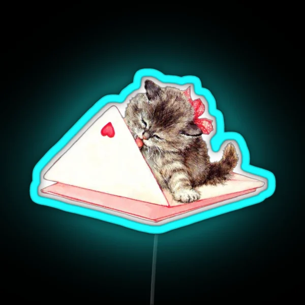 Valentine S Day Cat RGB Neon Sign