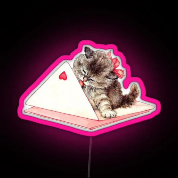 Valentine S Day Cat RGB Neon Sign
