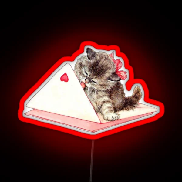 Valentine S Day Cat RGB Neon Sign