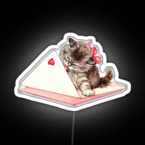 Valentine S Day Cat RGB Neon Sign