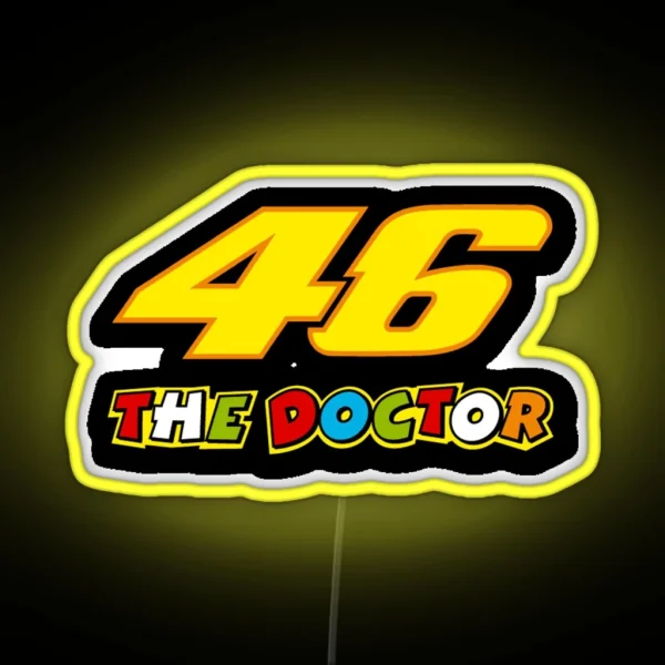 Valentino Rossi S Race Number RGB Neon Sign