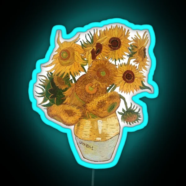 Van Gogh Sunflowers RGB Neon Sign