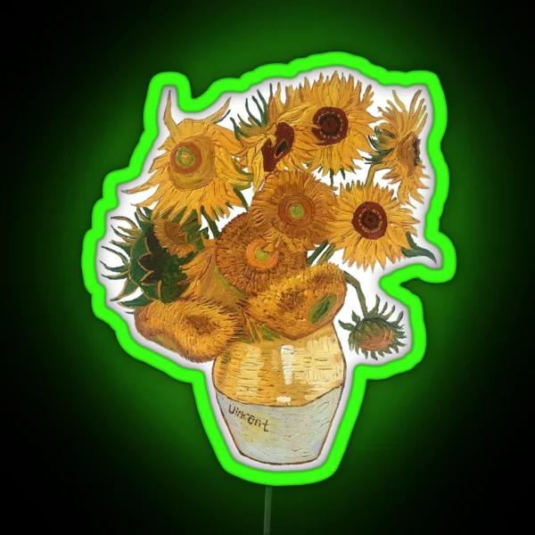 Van Gogh Sunflowers RGB Neon Sign