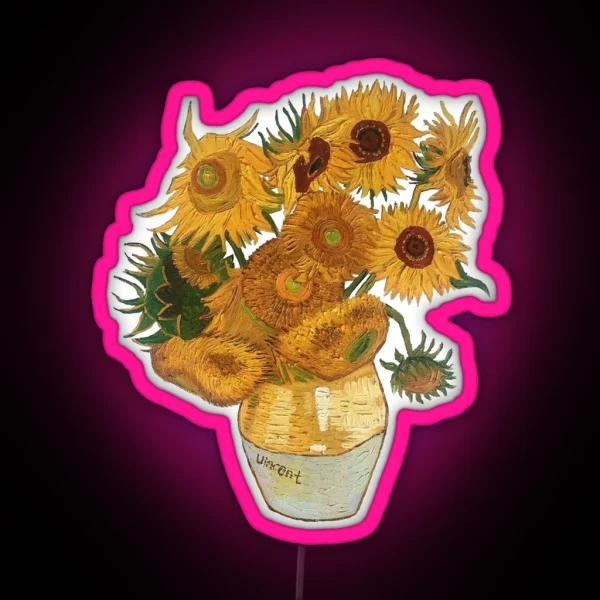 Van Gogh Sunflowers RGB Neon Sign