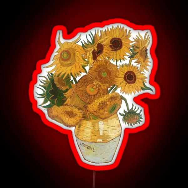 Van Gogh Sunflowers RGB Neon Sign