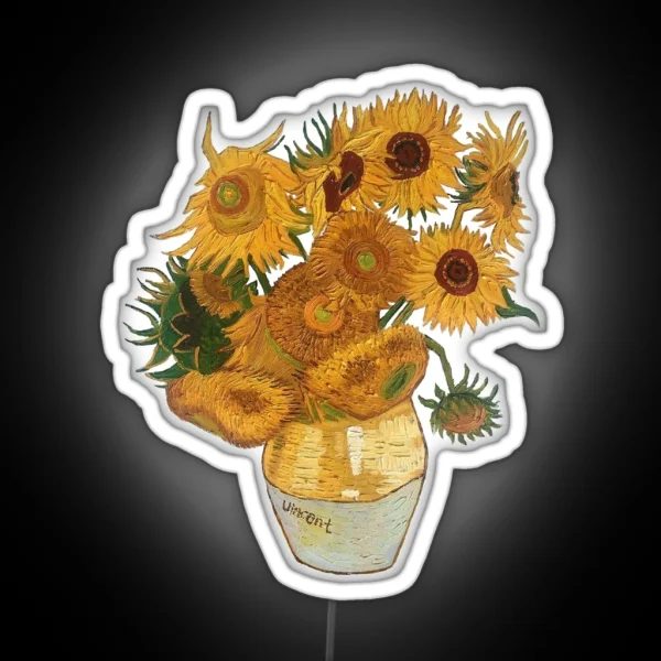 Van Gogh Sunflowers RGB Neon Sign