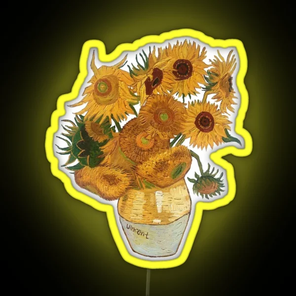 Van Gogh Sunflowers RGB Neon Sign