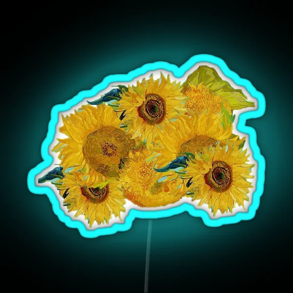 Van Gogh Sunflowers RGB Neon Sign