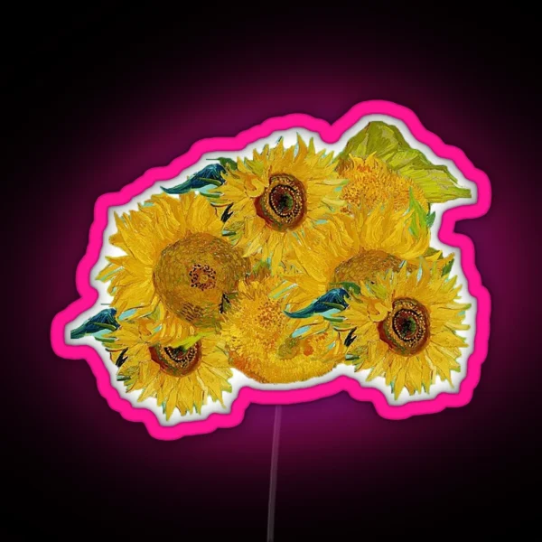Van Gogh Sunflowers RGB Neon Sign