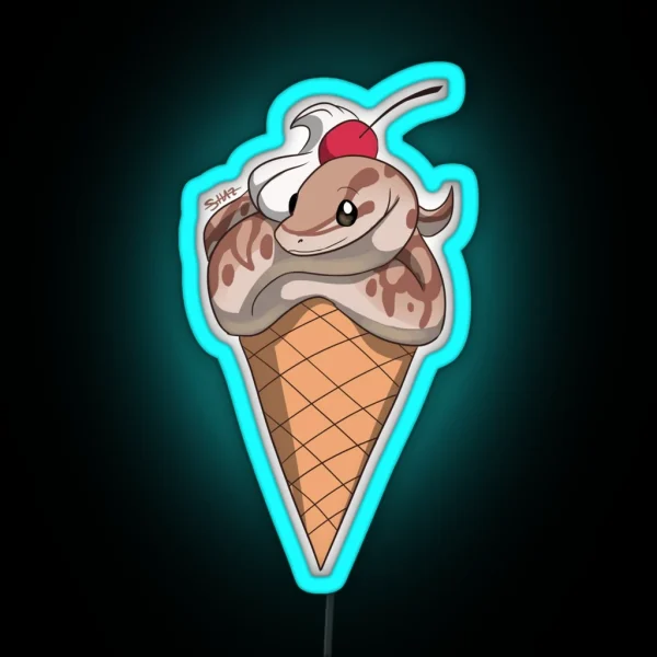 Vanilla Bean Snake Cone RGB Neon Sign
