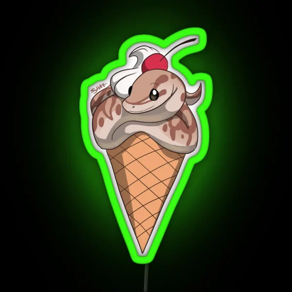 Vanilla Bean Snake Cone RGB Neon Sign