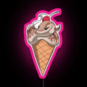 Vanilla Bean Snake Cone RGB Neon Sign