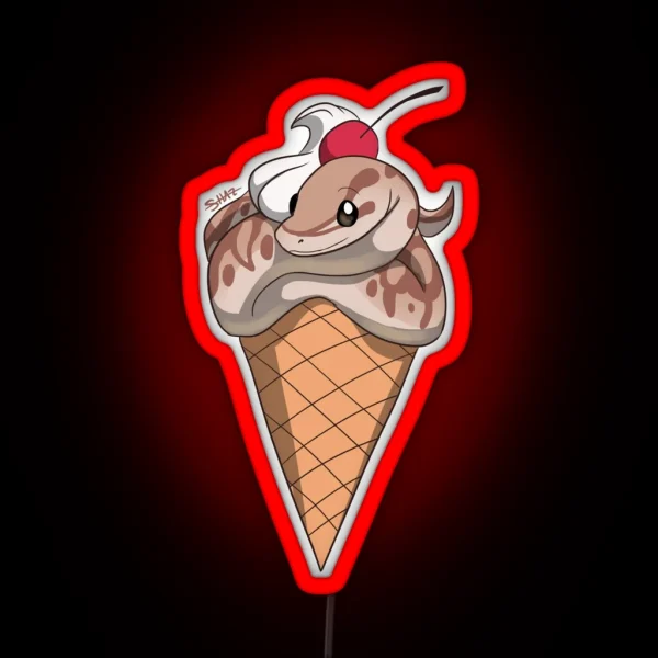 Vanilla Bean Snake Cone RGB Neon Sign
