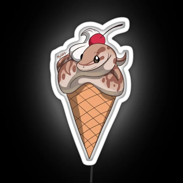 Vanilla Bean Snake Cone RGB Neon Sign