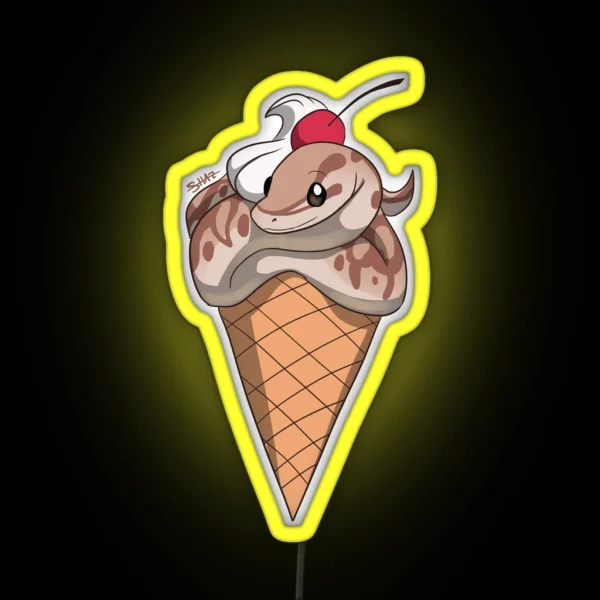 Vanilla Bean Snake Cone RGB Neon Sign