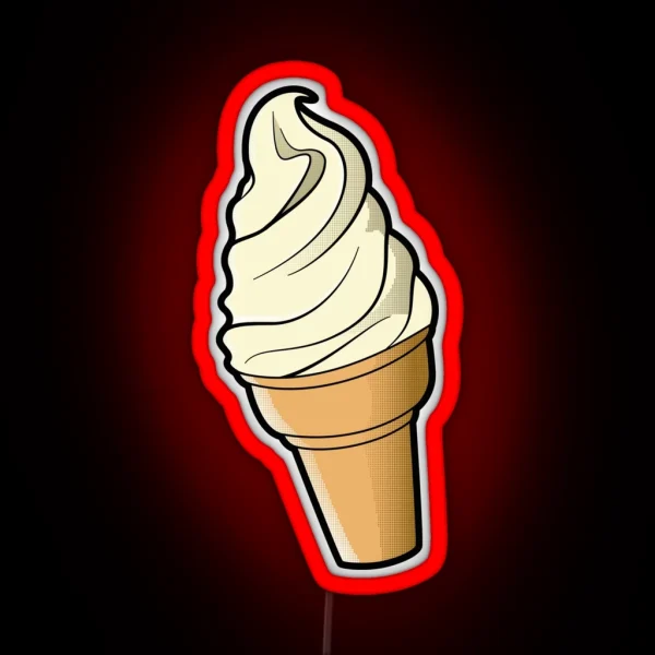 Vanilla Ice Cream Cone RGB Neon Sign