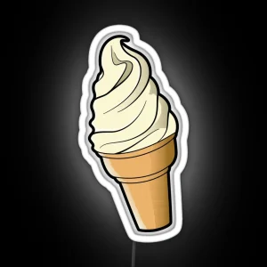 Vanilla Ice Cream Cone RGB Neon Sign