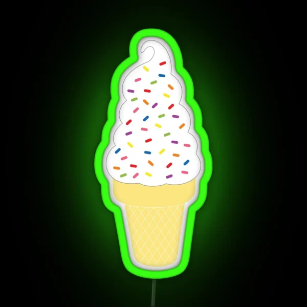 Vanilla Ice Cream Cone RGB Neon Sign