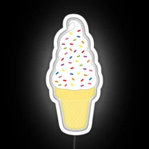 Vanilla Ice Cream Cone RGB Neon Sign