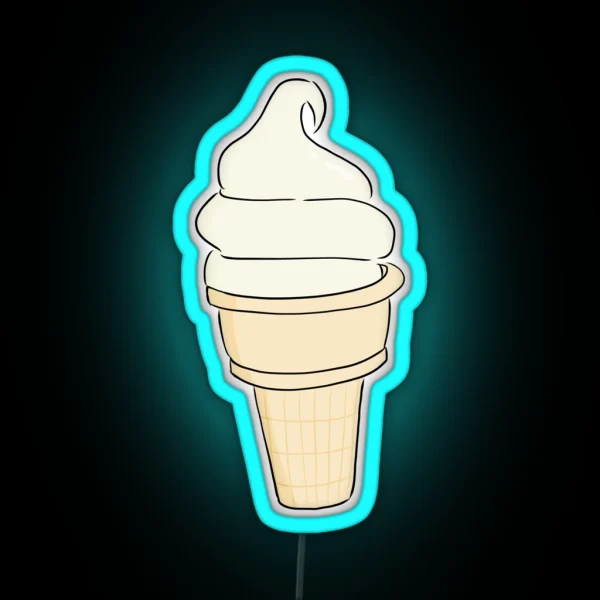Vanilla Ice Cream Cone RGB Neon Sign