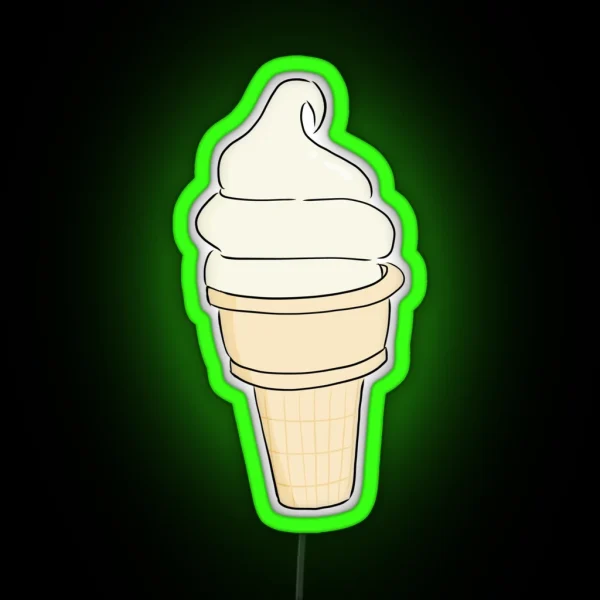 Vanilla Ice Cream Cone RGB Neon Sign