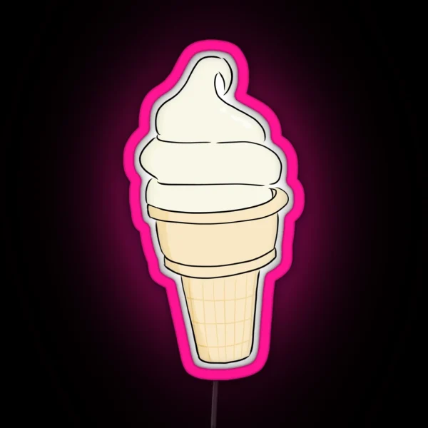 Vanilla Ice Cream Cone RGB Neon Sign
