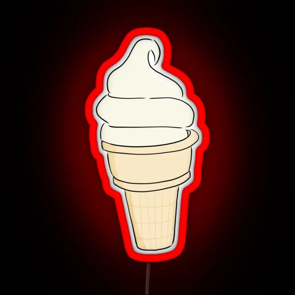 Vanilla Ice Cream Cone RGB Neon Sign