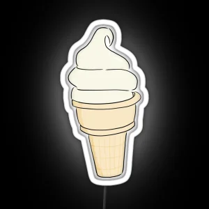 Vanilla Ice Cream Cone RGB Neon Sign