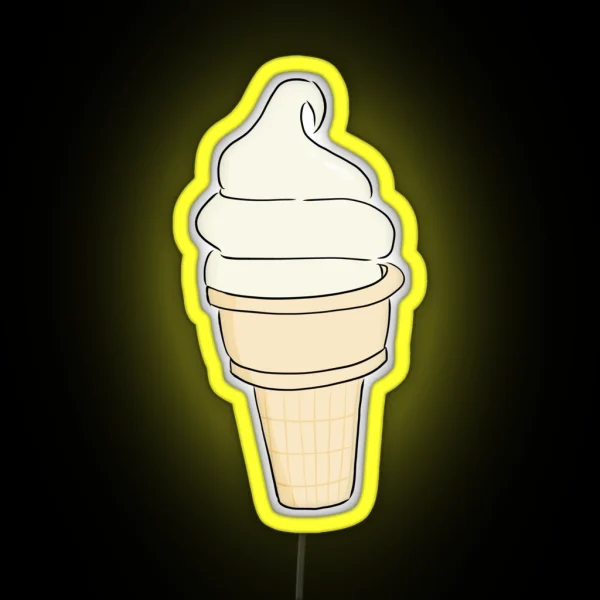 Vanilla Ice Cream Cone RGB Neon Sign