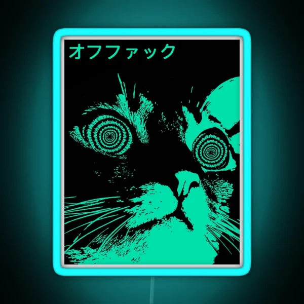 Vaporwave Cool Cat Japanese Urban Neon Style RGB Neon Sign