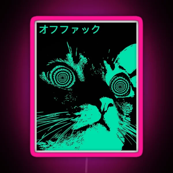 Vaporwave Cool Cat Japanese Urban Neon Style RGB Neon Sign