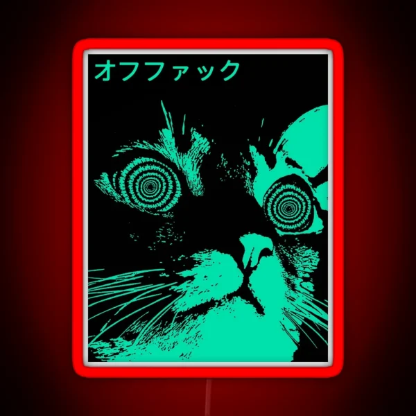 Vaporwave Cool Cat Japanese Urban Neon Style RGB Neon Sign