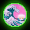 Vaporwave inspired retro RGB sunset aesthetic neon wall decoration art piece