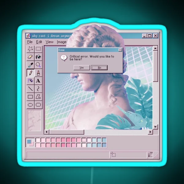 Vaporwave MS Paint Ultra RGB Neon Sign