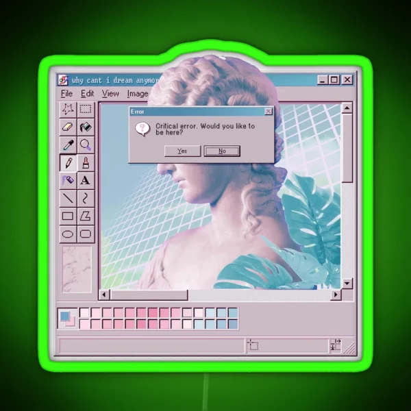 Vaporwave MS Paint Ultra RGB Neon Sign