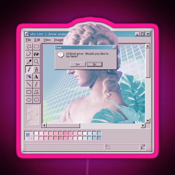 Vaporwave MS Paint Ultra RGB Neon Sign