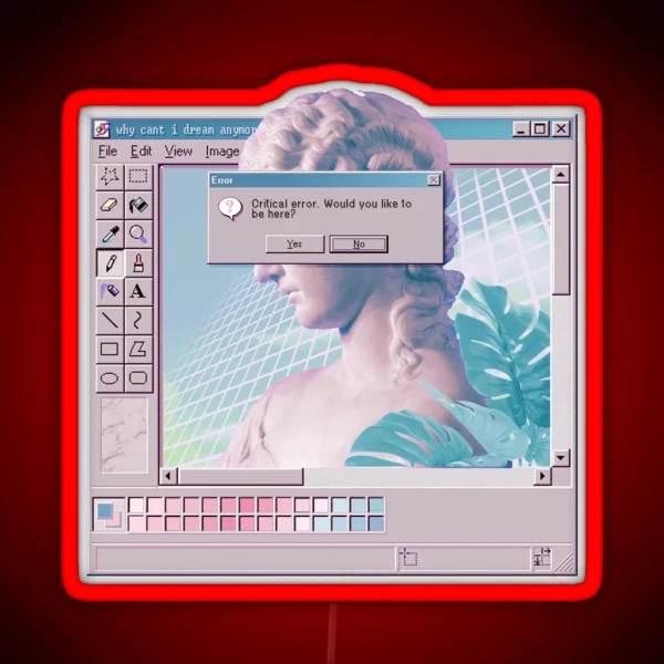 Vaporwave MS Paint Ultra RGB Neon Sign