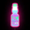 Vibrant neon sign featuring Vaporwave inspired Ramune soda graphics
