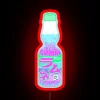Vibrant vaporwave-themed Ramune soda can inspired RGB illuminated home decor sign.