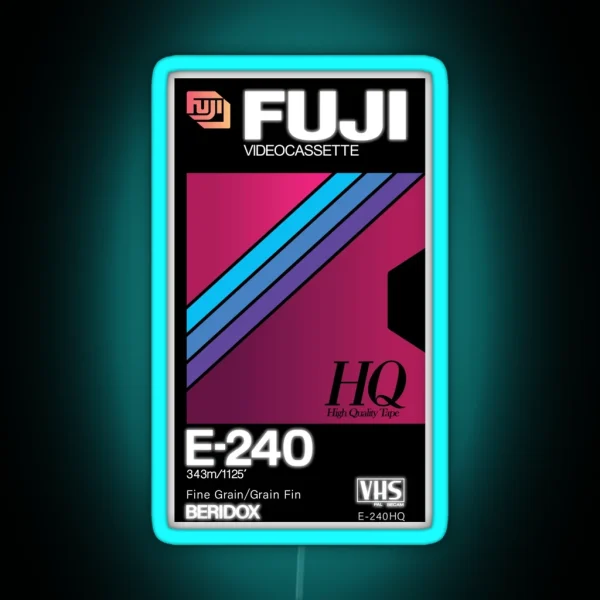 Vaporwave VHS Fuji E 240HQ RGB Neon Sign